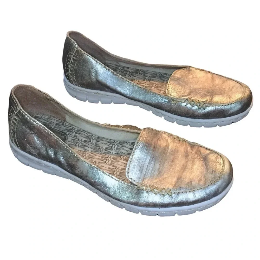 Born Pewter Color Slide On Loafers Women’s Size 6.5